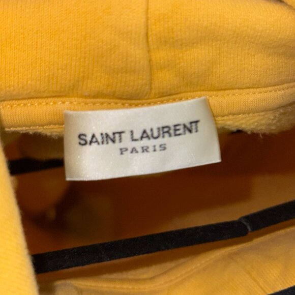 Saint Laurent Paris Yellow Hoodie – Logo Front, 100% Cotton, Rare Streetwear Pie - Picture 4 of 4